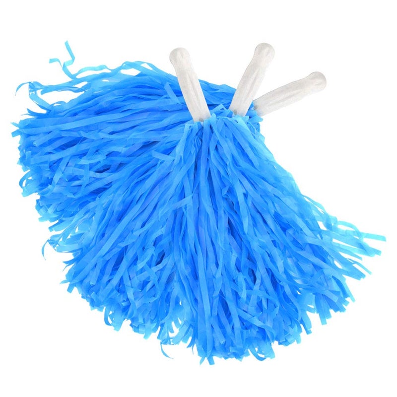 baotongle 12 pcs Cheerleading Pom Poms Hand Flowers Cheerleader Pompoms Sports Dance Cheer Plastic Pom Pom for Sports Team Spirit Cheering Ball Dance Fancy Dress Night Party (Blue, 20Gram) - Image 3